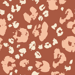 Animal skin print. Leopard`s spotted fur seamless pattern design.