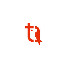 Bird combination with letter t. Company logo design.