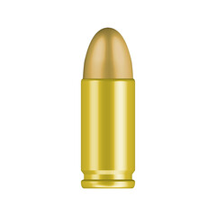 vector 9mm bullet on white background