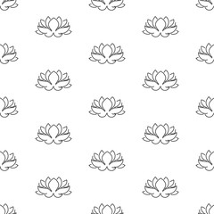 lotus flower seamless pattern on white background. vector illustration.