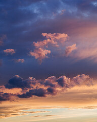 sunset sky with clouds and thunderstorms