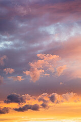 Naklejka na ściany i meble sunset sky with clouds and thunderstorms
