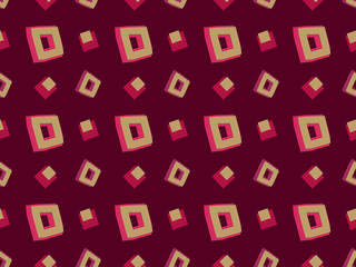 Abstract geometric seamless pattern. Red background. Simple and minimal style ideal for Wallpaper, Backdrop, Garment, male fashion, kid fashion, bag.