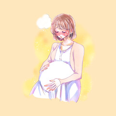 苦しそうな妊婦さん