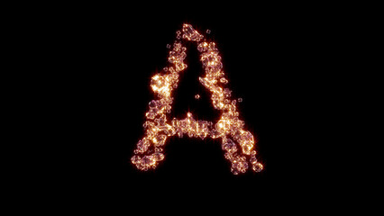 letter A with strong golden shine - luxury brilliants alphabet, isolated - object 3D illustration