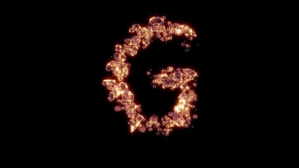 letter G with strong golden shine - luxury diamonds font, isolated - object 3D rendering