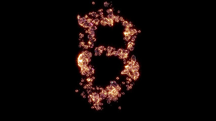 bitcoin sign with strong golden shine - fashion jewels alphabet, isolated - object 3D illustration