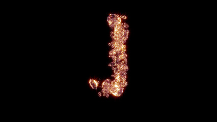 letter J with strong gold shine - glamour gems font, isolated - object 3D rendering