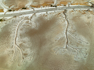 Tidal water branches in mud plains at Derby, Western Australia