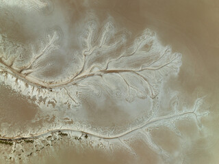 Tidal water branches in mud plains at Derby, Western Australia