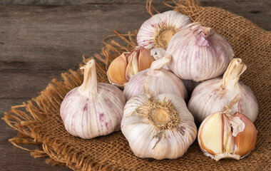 Garlic bulbs.