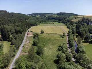 Belgian landscape near the Ourtalbrücke in the district of Lommersweiler of the German-speaking...