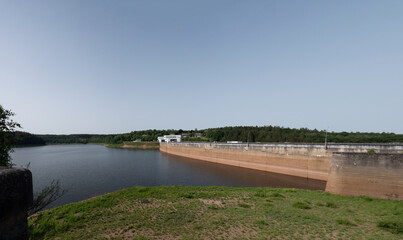 Fototapeta na wymiar Dam of the Weser in East Belgium at the river Vesdre