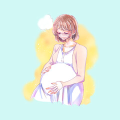 苦しそうな妊婦さん