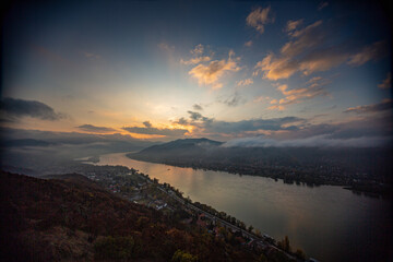 sunset over the river