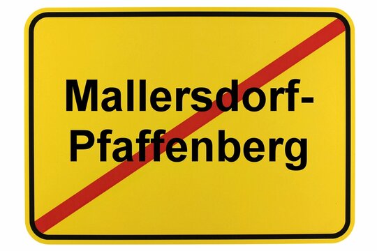 Illustration eines Ortsschildes von Mallersdorf-Pfaffenberg in Bayern