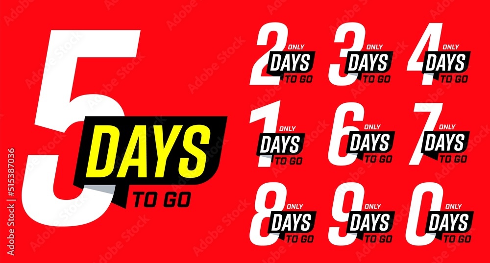 Poster number of days left countdown vector template