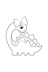 Dino coloring page for kids. Preschool activity. Jurassic period, dinosaur