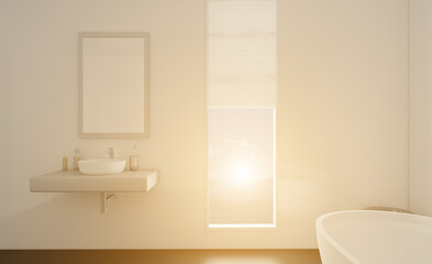 Fototapeta na wymiar . Abstract toilet and bathroom interior for background. 3D rendering.
