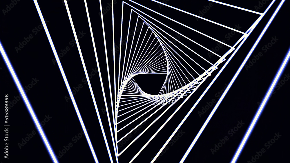 Poster abstract motion graphics with colored spiral. parametric motion. abstract futuristic space backgroun