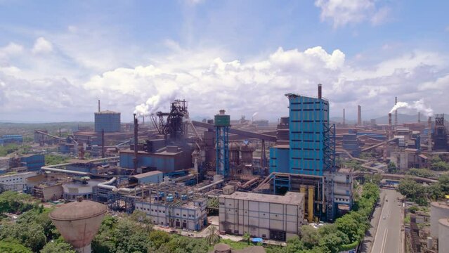 Aerial view of an Industrial city in India