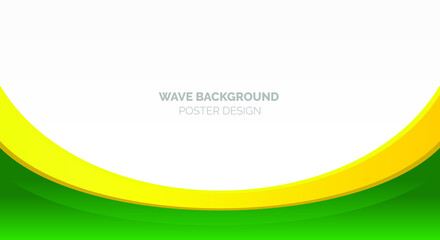 wave green and yellow background vector