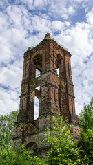 the bell tower of the abandoned temple