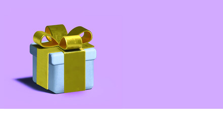3d Gift Box isolated on a purple background