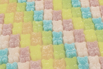 Jelly sweats bears rainbow pattern. Top view.