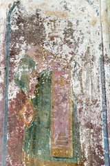 painting on the walls of an abandoned Orthodox church