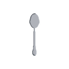 Spoon vector icon. Pixel art. 8 bit logo for game. eps10