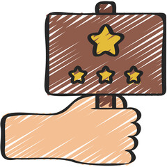 Hold Review Sign Icon