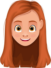 Little girl face clipart design illustration