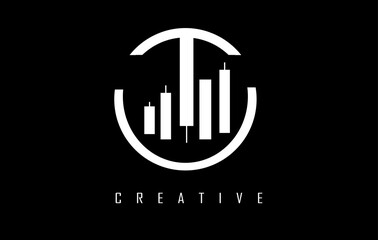 Obraz premium White Letters TO t o logo with creative shape, geometric design aand circle frame for investing companies.