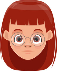 Little girl face expression clipart design illustration