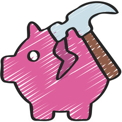 Break Open Savings Icon