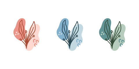 Abstract botanical plant. Fluid organic shapes. Modern shape line art wallpaper. Vector illustration