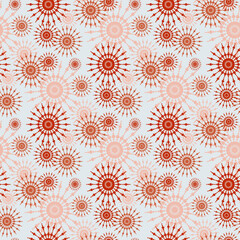 Cute symmetrical floral pattern, background with colored flower mandala crystal seamless pattern for wrapping paper