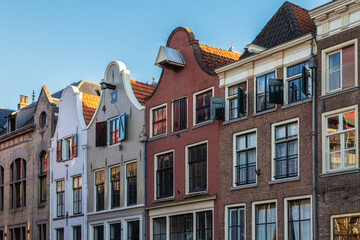 Old monumental buildings in the historical center of Deventer, The Netherlands.