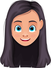 Little girl face expression clipart design illustration