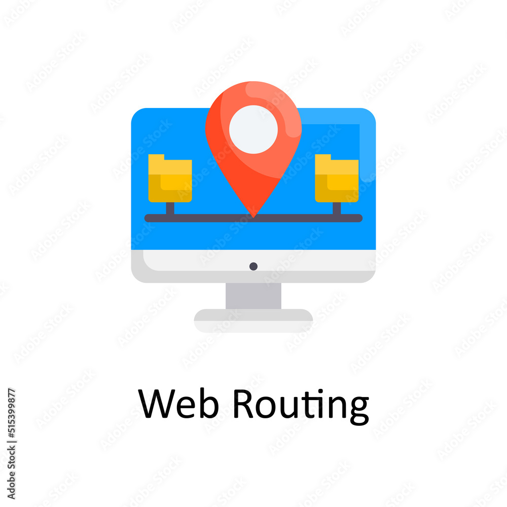 Poster routing vector flat icon design illustration. project managements symbol on white background eps 10 