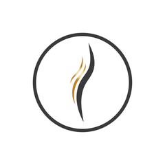 hair wave logo vector illustration design