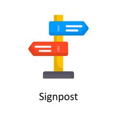Signpost vector Flat Icon Design illustration. Project Managements Symbol on White background EPS 10 File