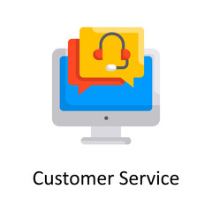 Customer Service vector Flat Icon Design illustration. Project Managements Symbol on White background EPS 10 File
