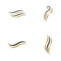 hair wave logo vector illustration design