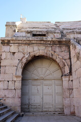 Historical door in Amman, Jordan (Roman amphitheater)