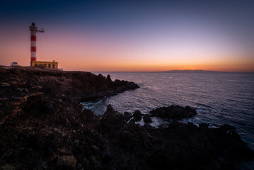 Fototapeta na wymiar Lighthouse of Punta de Abona at sunrise, Tenerife Island, Spain