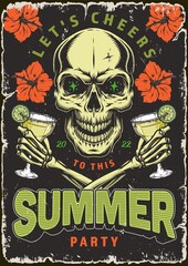 Summer party vintage colorful poster