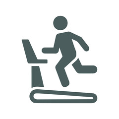 Exercise, fitness, running icon. Gray vector graphics.