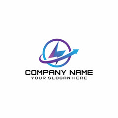 Technology logo template vector illustration, and arrow concept